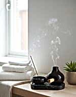 Seramik Tütsülük Seti Palo Santo Reçine ve Çubuk Tütsülük Meditasyon & Aromaterapi Dekoru - Görsel 4