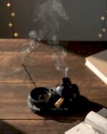 Seramik Tütsülük Seti Palo Santo Reçine ve Çubuk Tütsülük Meditasyon & Aromaterapi Dekoru - Görsel 3